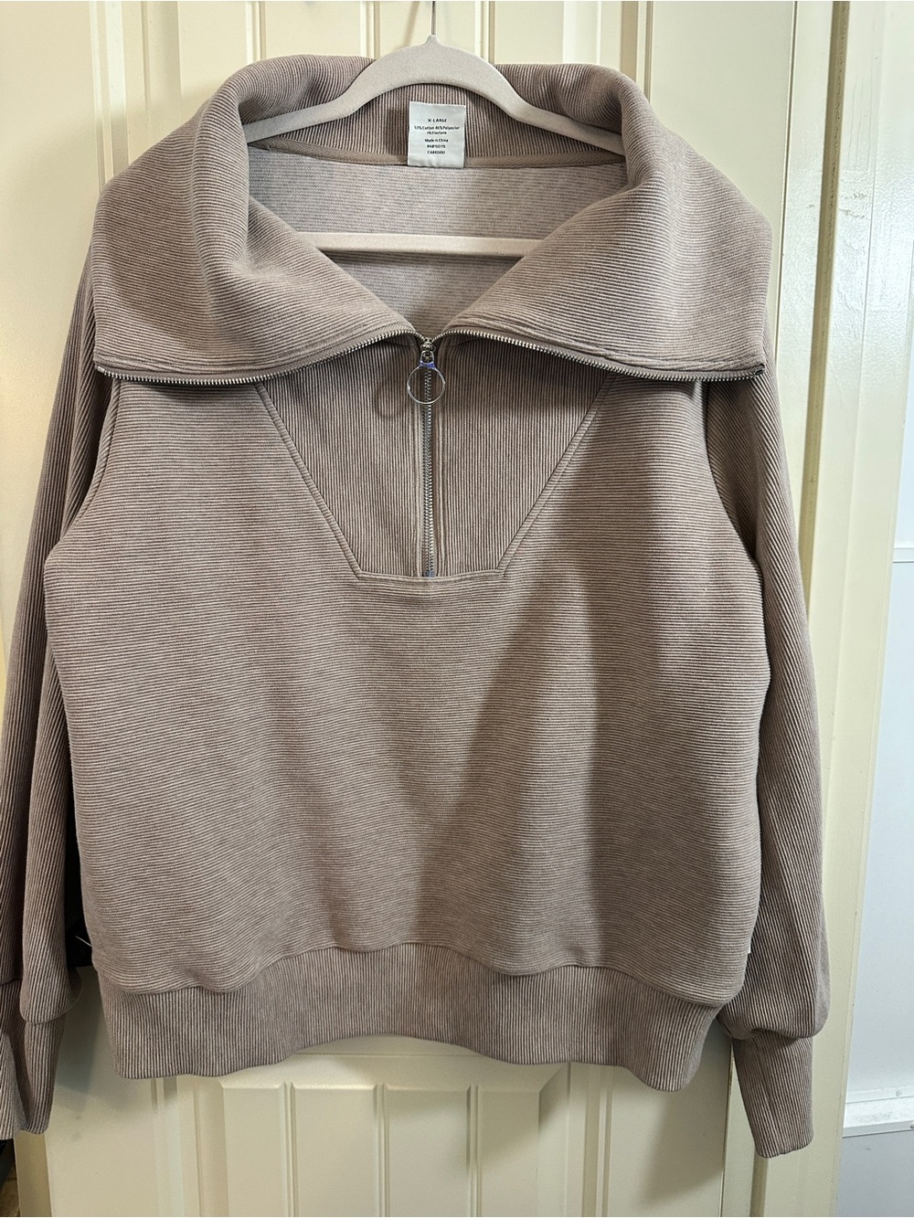 Varley Women's Half-Zip Mock Neck Sweatshirt - Taupe